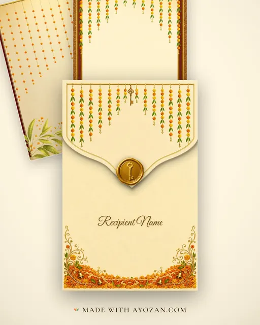Golden Key Possession — Living Invitation — envelope, as the guest receives it