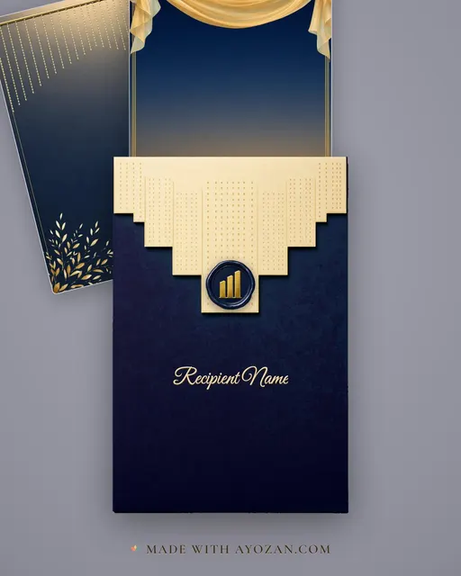 Skyline Launch Dusk — Living Invitation — envelope, as the guest receives it