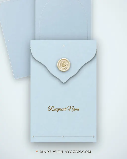 Frost Line Wedding — Living Invitation — envelope, as the guest receives it