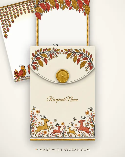 Gond Janamdin — Living Invitation — envelope, as the guest receives it