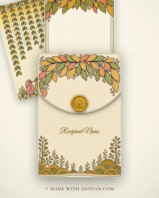 Gond Shishu Van — Living Invitation — envelope, as the guest receives it