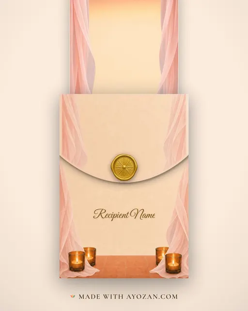 Blush Terrace — Living Greeting — envelope, as the guest receives it