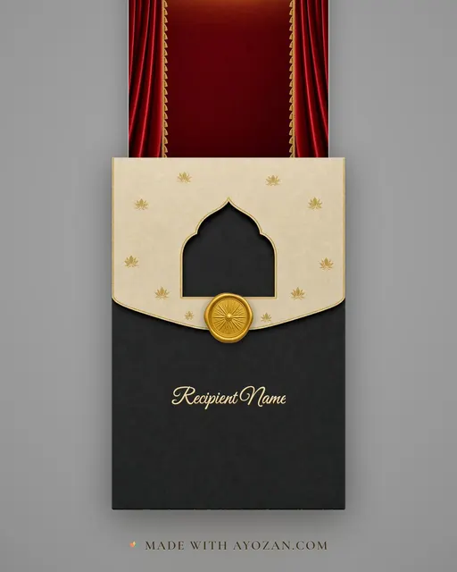 Ruby Velvet — Living Greeting — envelope, as the guest receives it