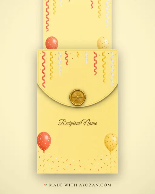 Butter Sprinkle — Living Greeting — envelope, as the guest receives it