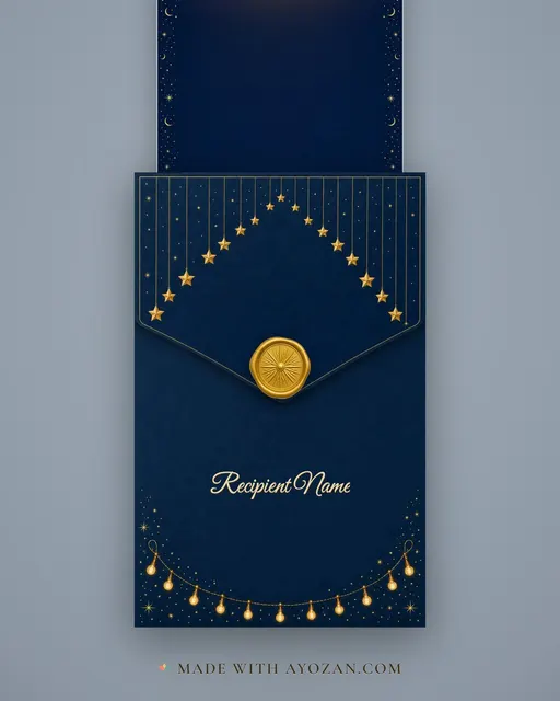Chand Sitare — Living Greeting — envelope, as the guest receives it