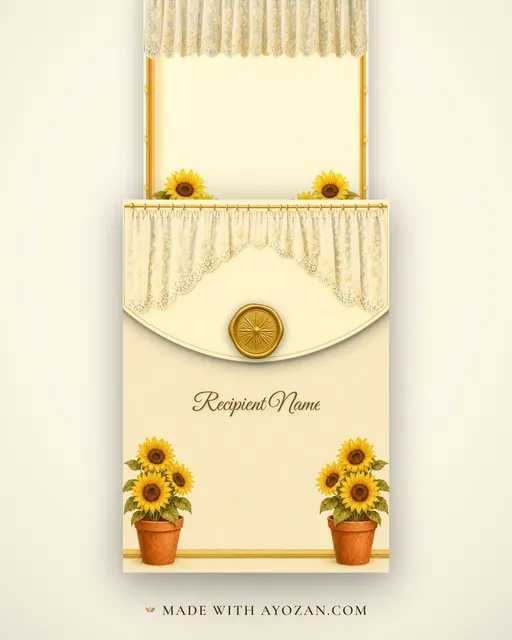 Sunehri Dhoop — Living Greeting — envelope, as the guest receives it