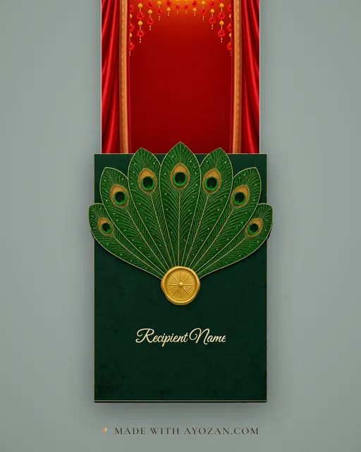 Crimson Hibiscus — Living Greeting — envelope, as the guest receives it