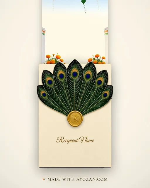 Azadi ke Patang — Living Greeting — envelope, as the guest receives it