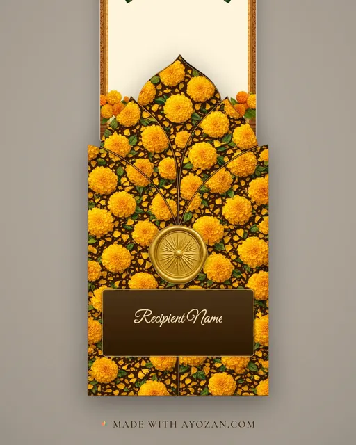 Tiranga Prabhat — Living Greeting — envelope, as the guest receives it