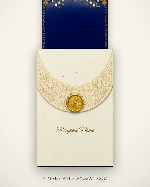 Iznik Chand Raat — Living Greeting — envelope, as the guest receives it