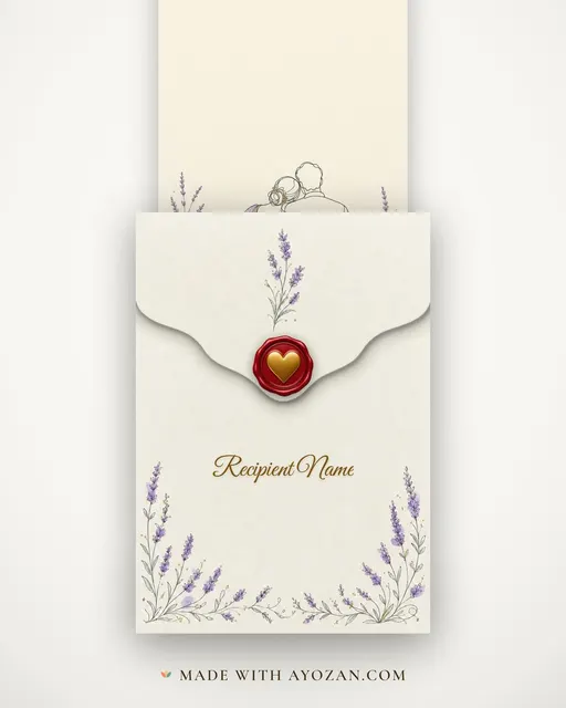 Jodi Sketch Anniversary Wishes — Living Greeting — envelope, as the guest receives it