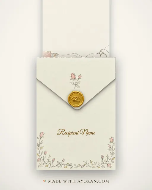 Hands Sketch Anniversary Wishes — Living Greeting — envelope, as the guest receives it