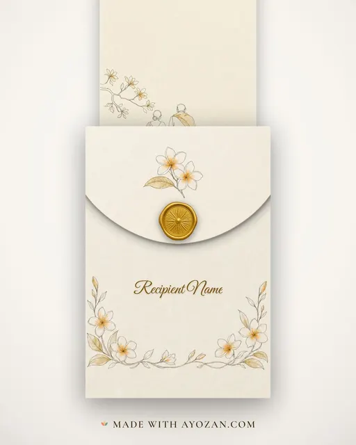 Jodi Sketch Golden Anniversary Wishes — Living Greeting — envelope, as the guest receives it