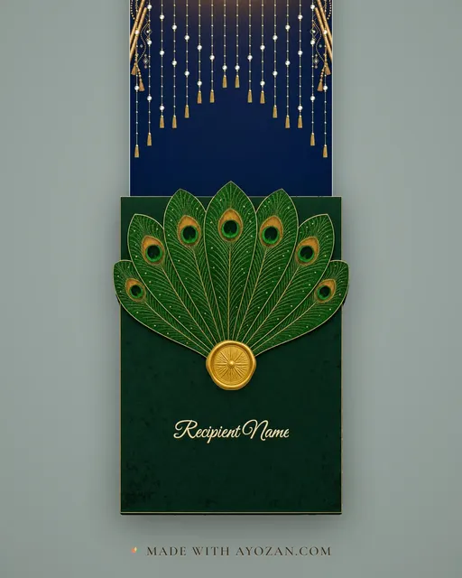 Dandiya Indigo — Living Greeting — envelope, as the guest receives it