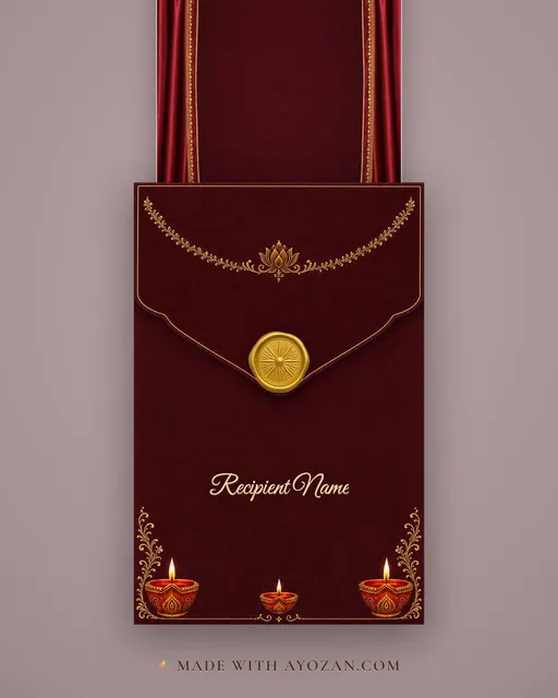 Devi Lotus — Living Greeting — envelope, as the guest receives it
