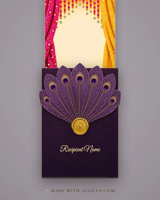 Garba Rani — Living Greeting — envelope, as the guest receives it