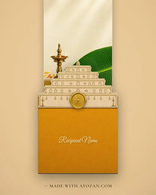 Kasavu Gold — Living Greeting — envelope, as the guest receives it