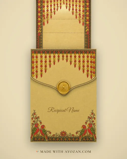 Patta Subha — Living Greeting — envelope, as the guest receives it