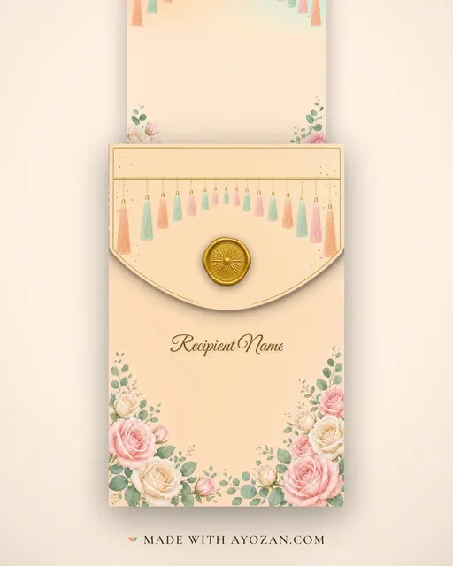 Pastel Bond — Living Greeting — envelope, as the guest receives it