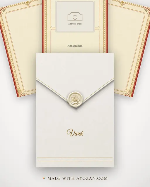Our First Rice — envelope, as the guest receives it