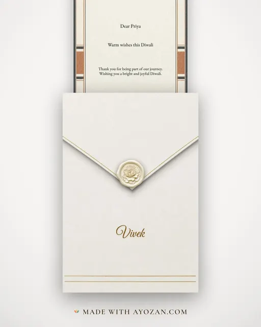 Warm Wishes, Our Team — envelope, as the guest receives it