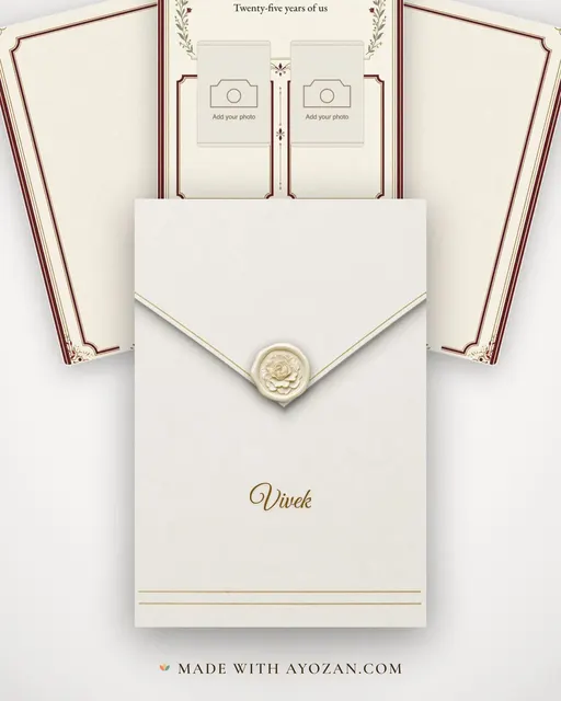 Then and Now — envelope, as the guest receives it