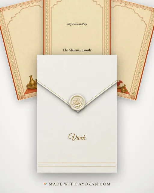 A Puja in Our Home — envelope, as the guest receives it