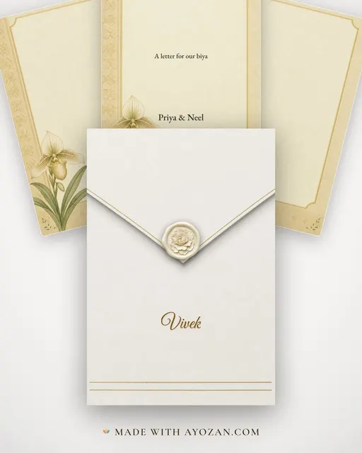 A Letter for Our Biya — envelope, as the guest receives it