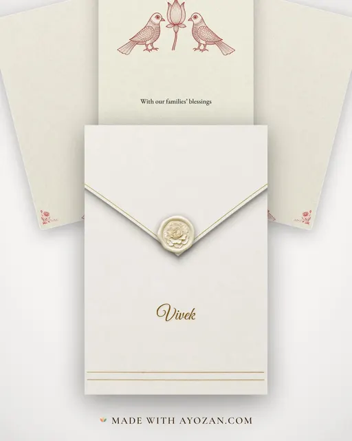 Mithila Ink Letter — envelope, as the guest receives it