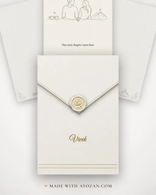 Our Story in Lines — envelope, as the guest receives it