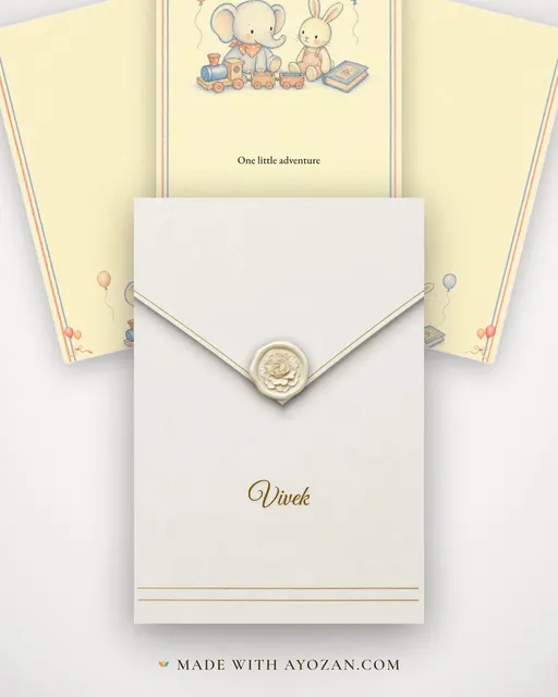 One Little Adventure — envelope, as the guest receives it
