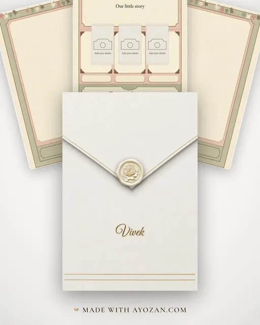 Our Little Story — envelope, as the guest receives it