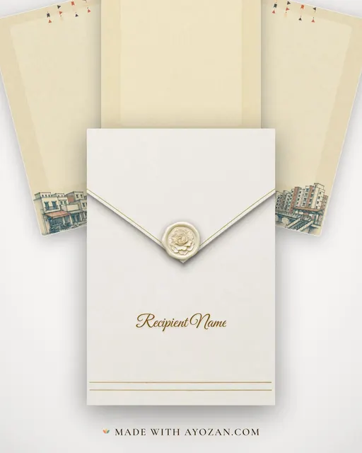 Two Cities, One Day — envelope, as the guest receives it