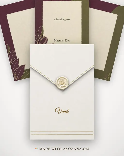 Plum and Olive — envelope, as the guest receives it