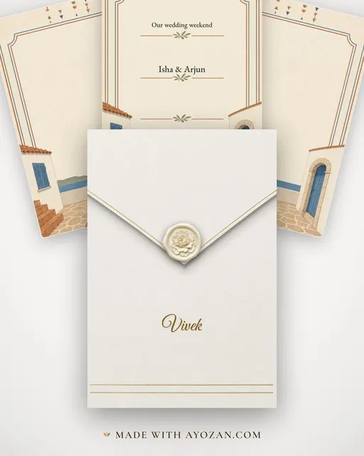 The Wedding Weekend — envelope, as the guest receives it