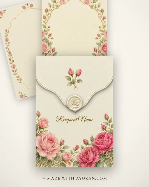 Gulab Nikah — Living Invitation — envelope, as the guest receives it