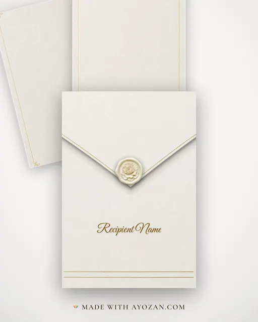 Hairline Wedding — Living Invitation — envelope, as the guest receives it