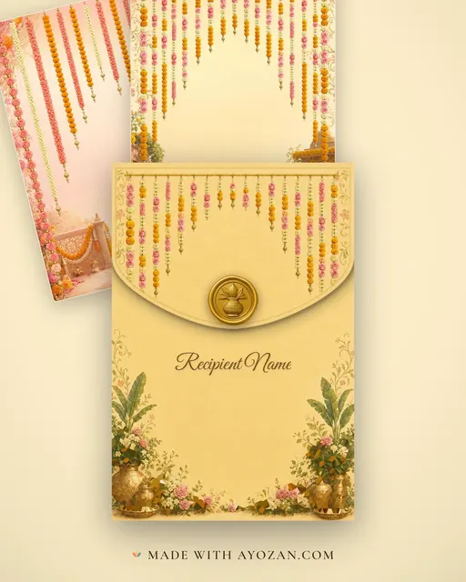 Sunrise Haldi — Living Invitation — envelope, as the guest receives it