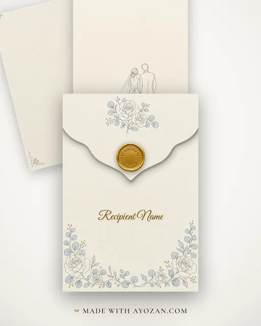 Jodi Sketch White Wedding — Living Invitation — envelope, as the guest receives it