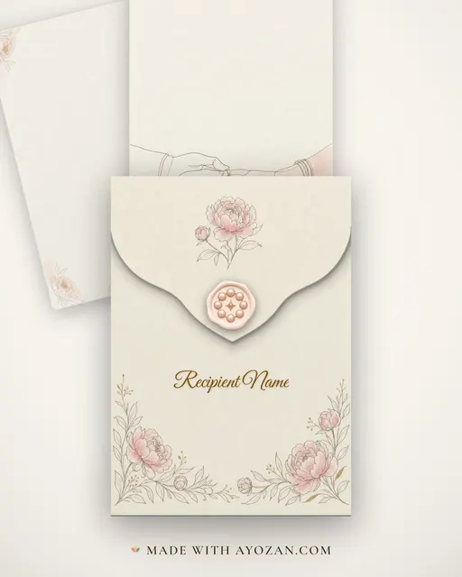 Jodi Sketch Engagement — Living Invitation — envelope, as the guest receives it