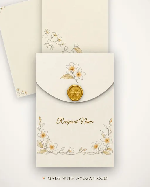 Jodi Sketch Golden Anniversary — Living Invitation — envelope, as the guest receives it