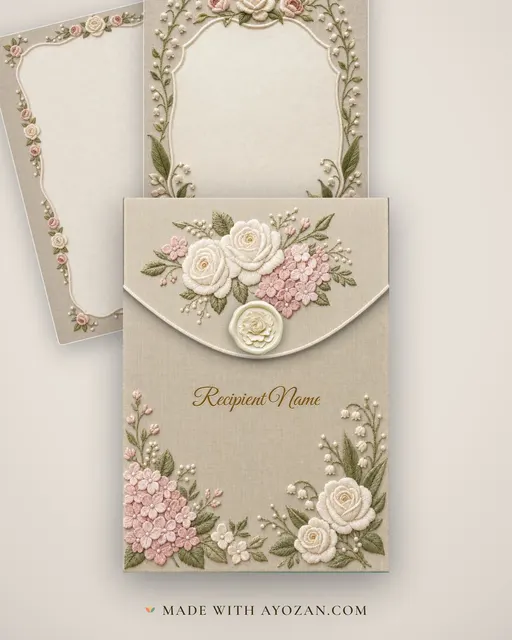 Kashida Garden Wedding — Living Invitation — envelope, as the guest receives it