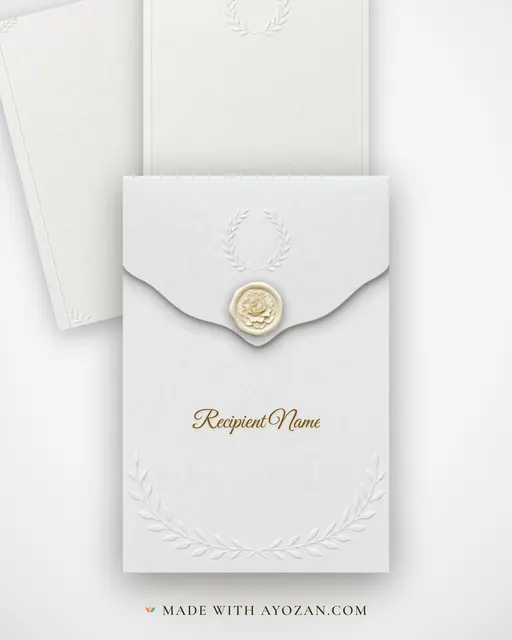 Laurel Crest Wedding — Living Invitation — envelope, as the guest receives it