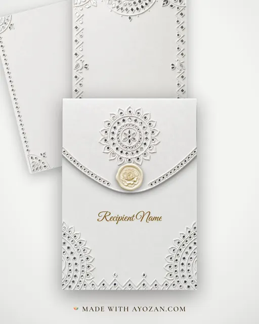 Lippan Mirror Wedding — Living Invitation — envelope, as the guest receives it