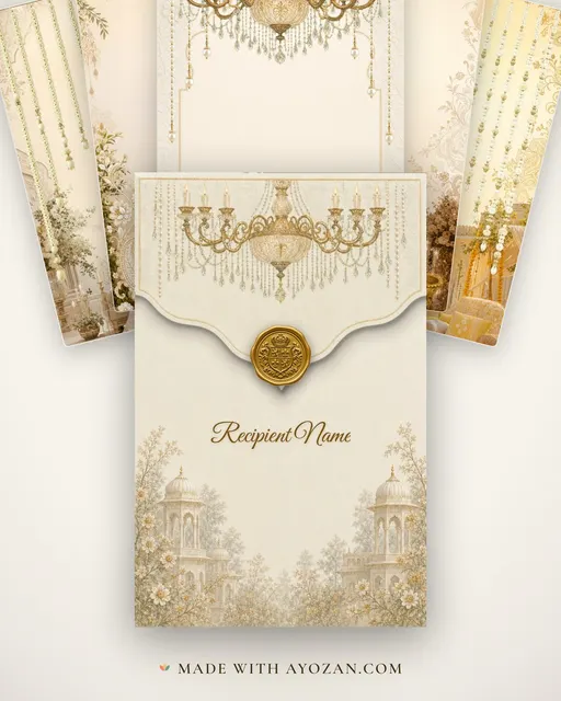 Lucknow Nawabi Pearl — Living Invitation — envelope, as the guest receives it