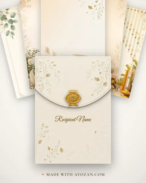 Modern Ivory Atelier — Living Invitation — envelope, as the guest receives it