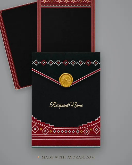 Naga Loom Wedding — Living Invitation — envelope, as the guest receives it