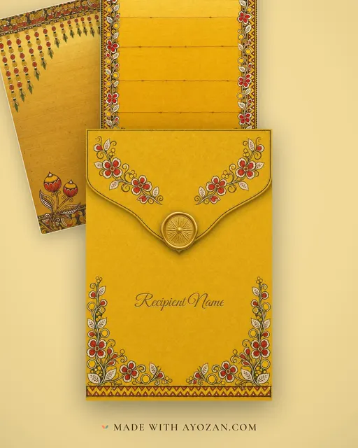 Patta Haladi — Living Invitation — envelope, as the guest receives it