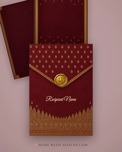 Pattu Silk Tamil Wedding — Living Invitation — envelope, as the guest receives it