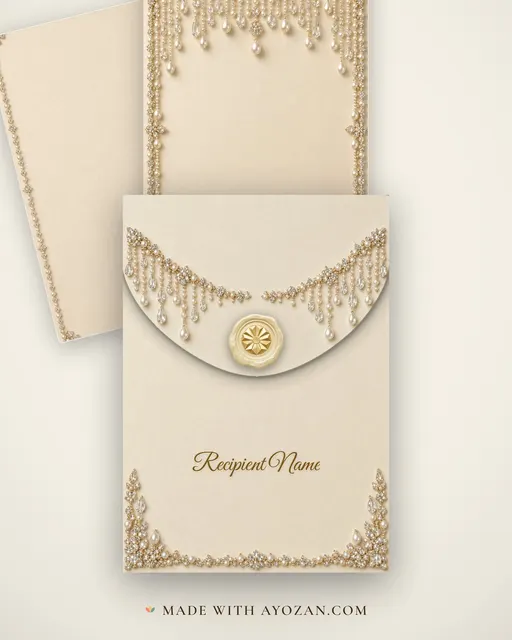 Pearl & Diamond Reception — Living Invitation — envelope, as the guest receives it
